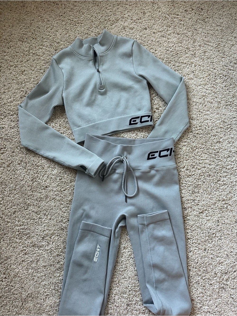 ECHT Light Gray Ribbed Set - Picture 2 of 7